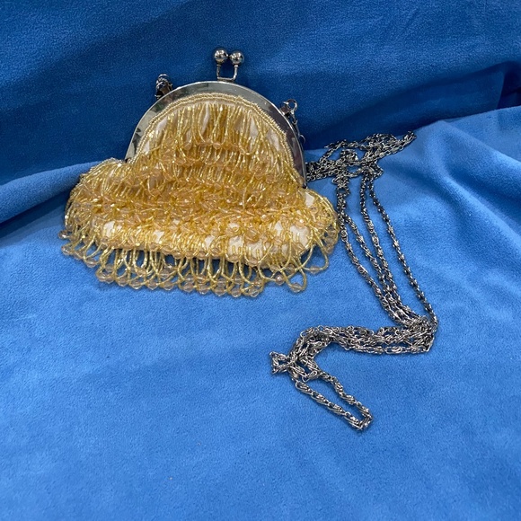 Bijoux Terner Handbags - Bijoux Turner gold beaded evening bag.